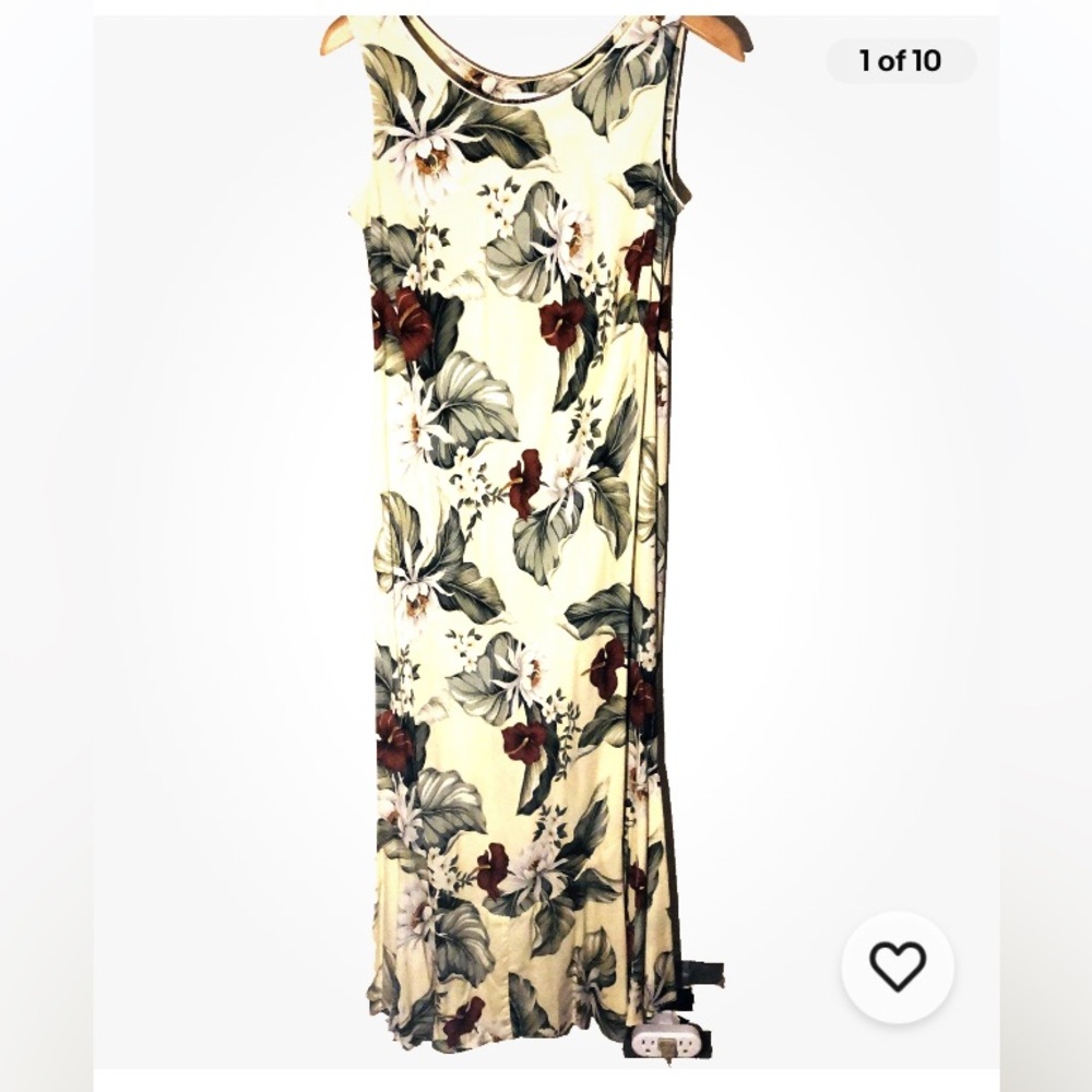Hawaiian Maxi Dress by Iolani Size Small Tropical Floral Print